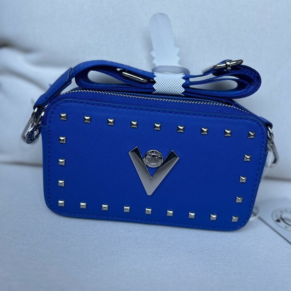 Valentino Orlandi Royal Blue Studded Crossbody Bag